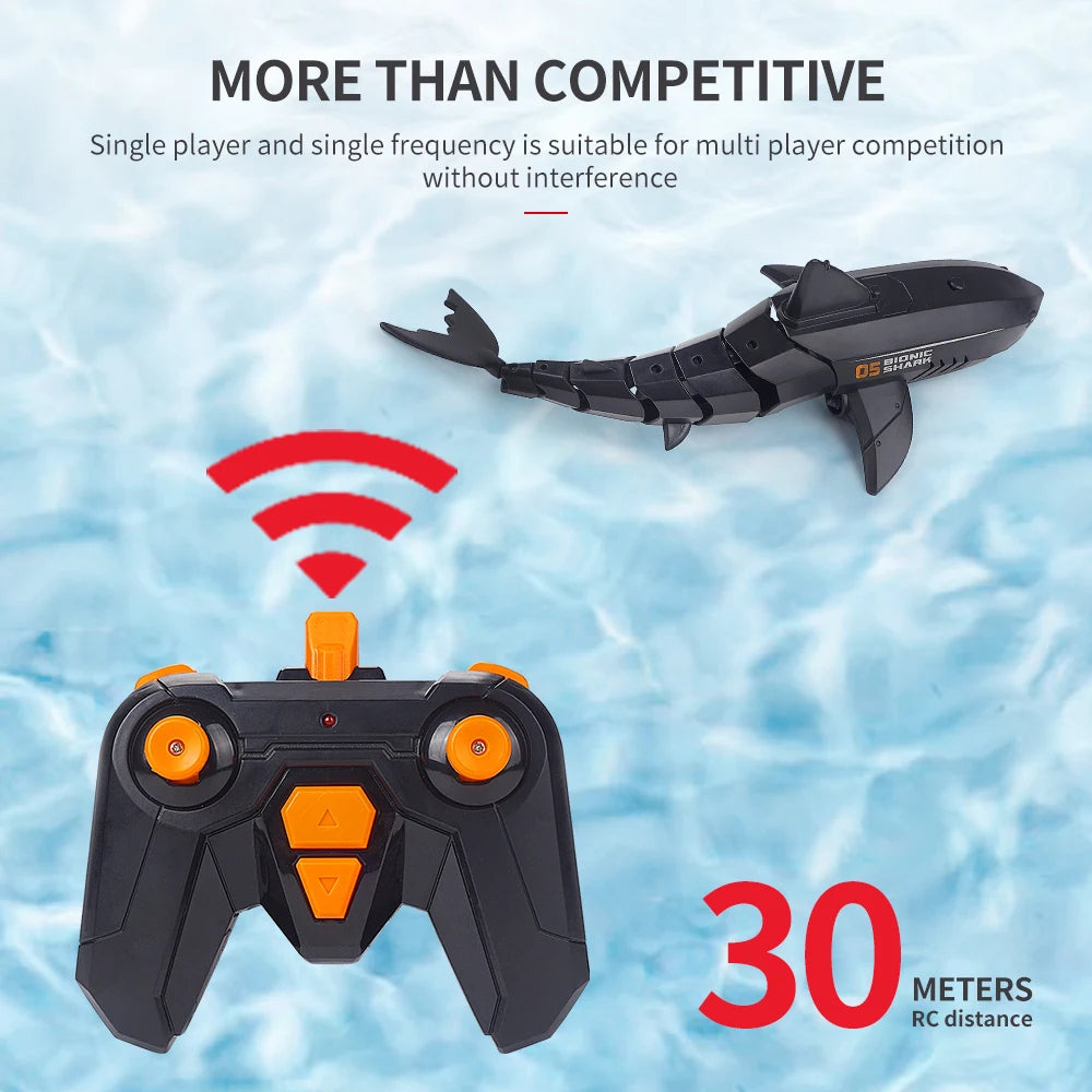 Remote Control Shark Submarine Toy, RC Shark Electric Rechargeable Water Toy