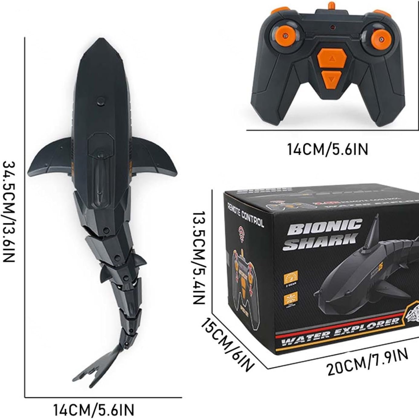 Remote Control Shark Submarine Toy, RC Shark Electric Rechargeable Water Toy