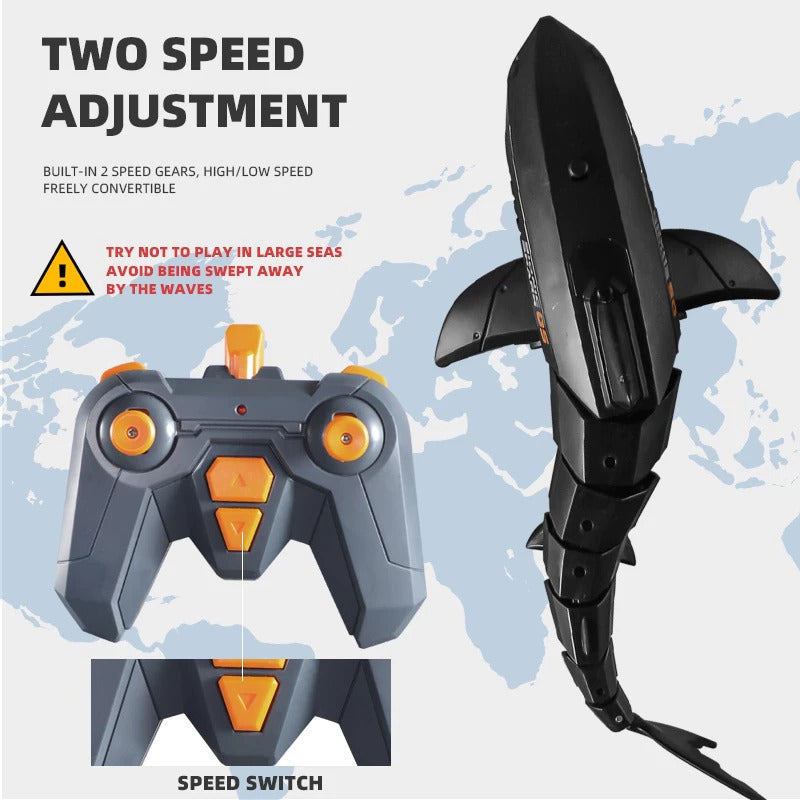 Remote Control Shark Submarine Toy, RC Shark Electric Rechargeable Water Toy