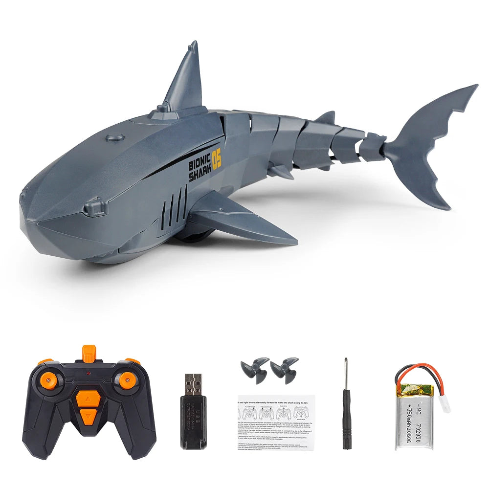 Remote Control Shark Submarine Toy, RC Shark Electric Rechargeable Water Toy