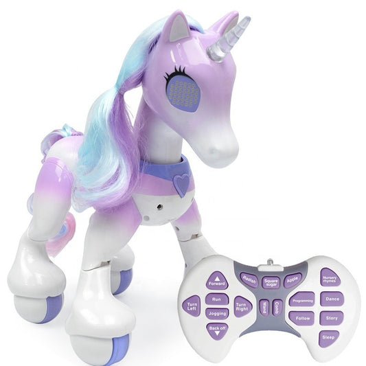 Remote Control Smart Unicorn – Walking & Talking Interactive Toy with Glowing Horn