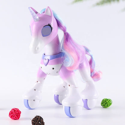 Remote Control Smart Unicorn – Walking & Talking Interactive Toy with Glowing Horn