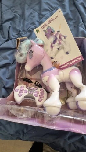 Remote Control Smart Unicorn – Walking & Talking Interactive Toy with Glowing Horn