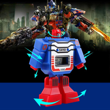 Robot Transformation Digital Watch with Digital Time Display, Premium PU Resin Strap for Kids