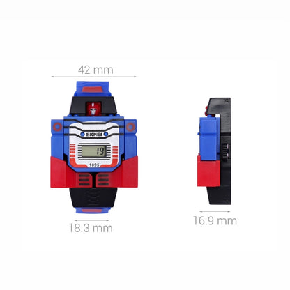 Robot Transformation Digital Watch with Digital Time Display, Premium PU Resin Strap for Kids