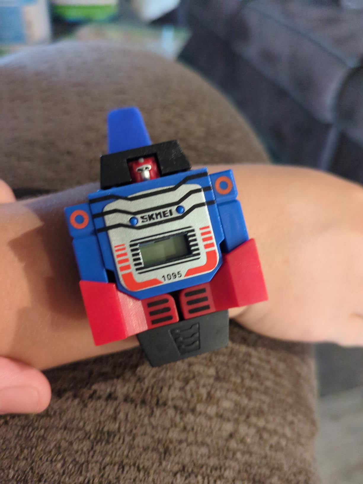 Robot Transformation Digital Watch with Digital Time Display, Premium PU Resin Strap for Kids