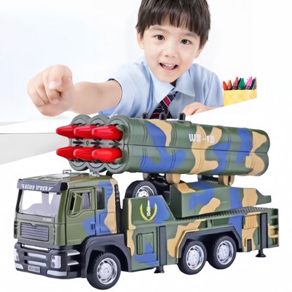 Rocket Launcher Car with 360° Rotating Launcher and Realistic Lights and Sounds, Safe for Ages 3+