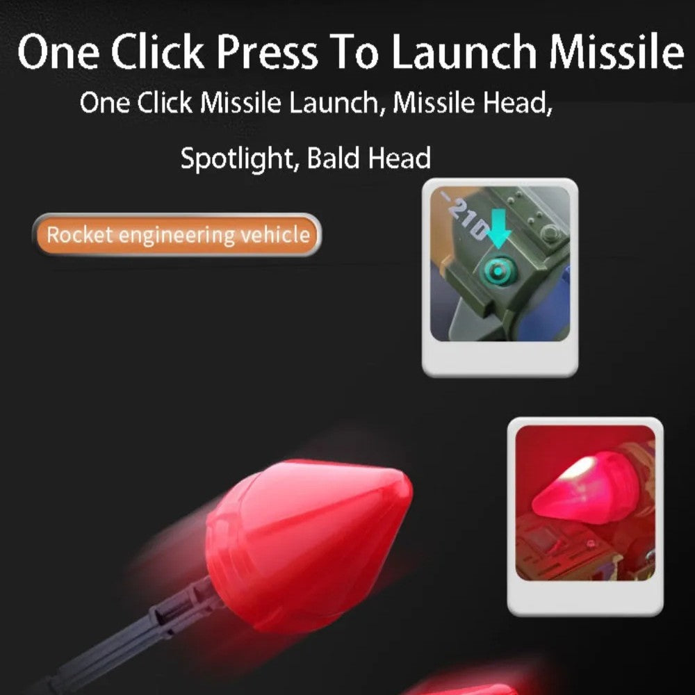 Rocket Launcher Car with 360° Rotating Launcher and Realistic Lights and Sounds, Safe for Ages 3+