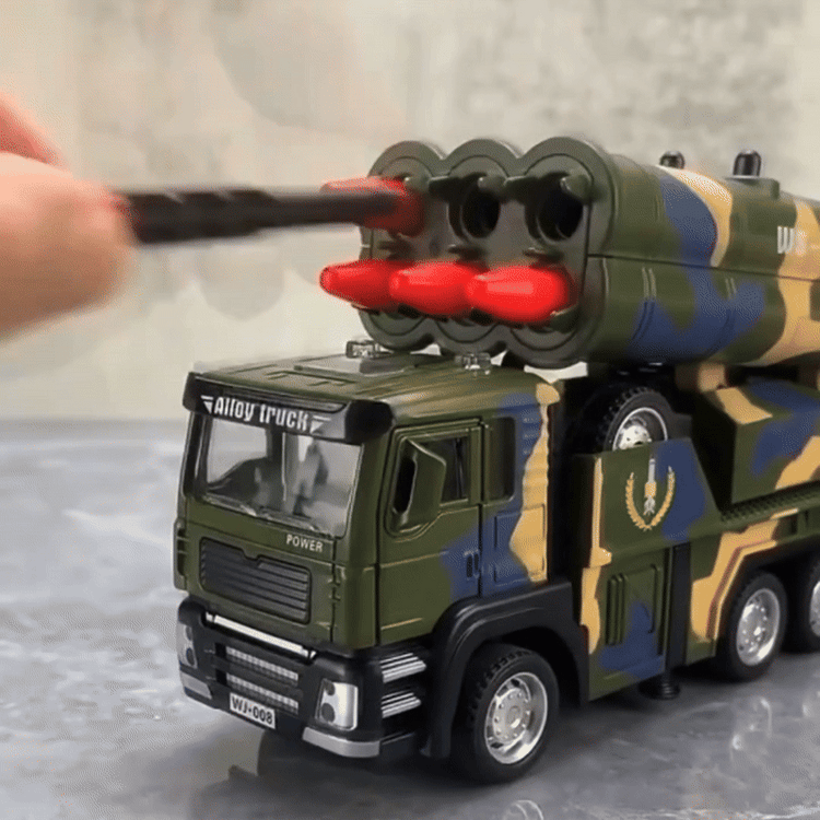 Rocket Launcher Car with 360° Rotating Launcher and Realistic Lights and Sounds, Safe for Ages 3+