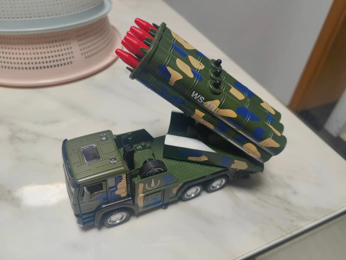 Rocket Launcher Car with 360° Rotating Launcher and Realistic Lights and Sounds, Safe for Ages 3+