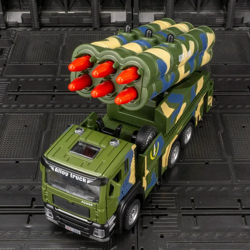 Rocket Launcher Car with 360° Rotating Launcher and Realistic Lights and Sounds, Safe for Ages 3+