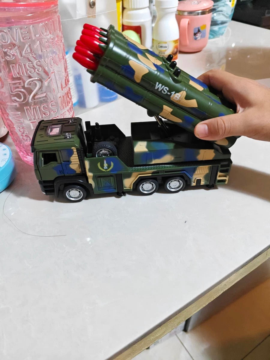 Rocket Launcher Car with 360° Rotating Launcher and Realistic Lights and Sounds, Safe for Ages 3+