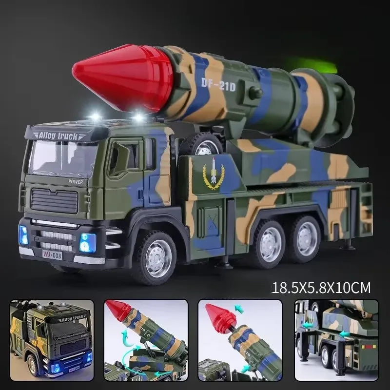 Rocket Launcher Car with 360° Rotating Launcher and Realistic Lights and Sounds, Safe for Ages 3+