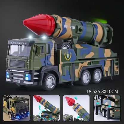 Rocket Launcher Car with 360° Rotating Launcher and Realistic Lights and Sounds, Safe for Ages 3+