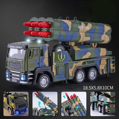 Rocket Launcher Car with 360° Rotating Launcher and Realistic Lights and Sounds, Safe for Ages 3+