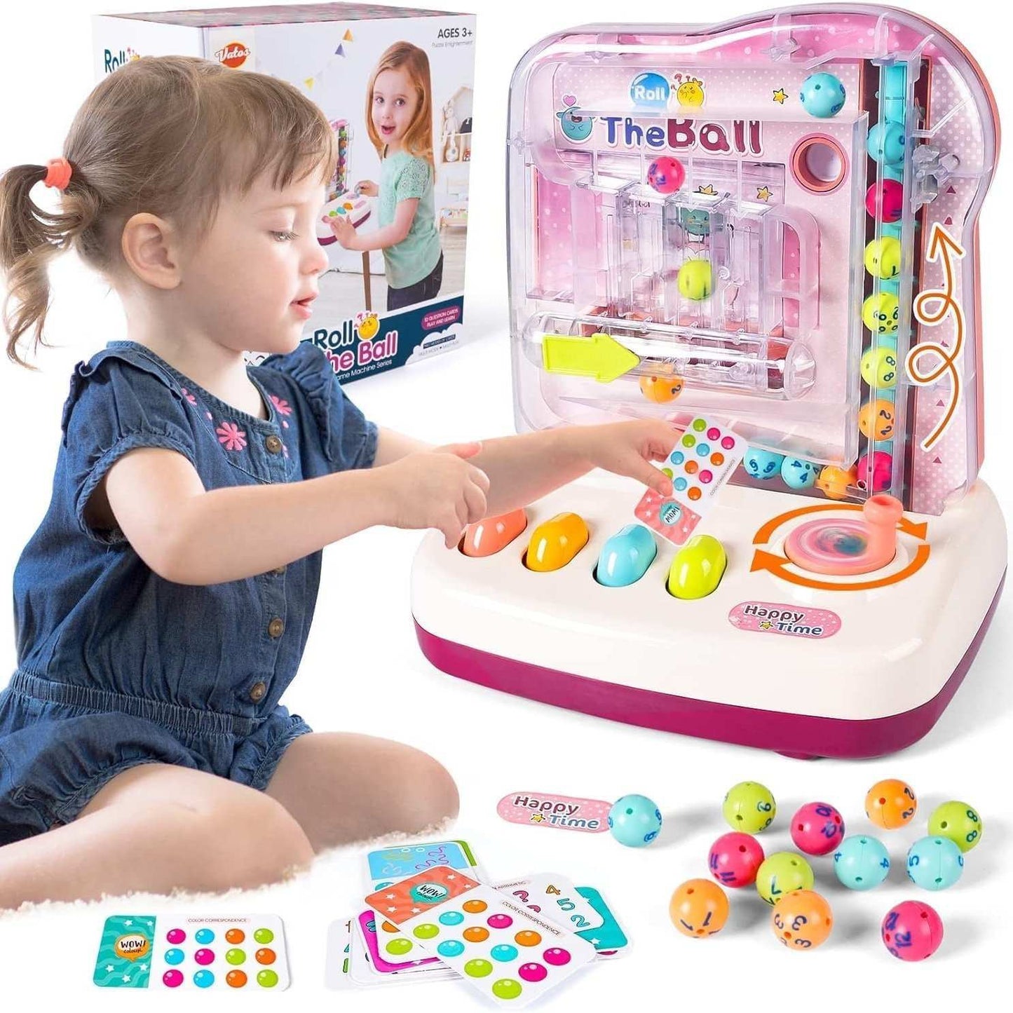 Rolling Track Ball Puzzle Toys With Sound & Light, Motion Control, Auto Start Stop, USB Battery Powered for Ages 3+