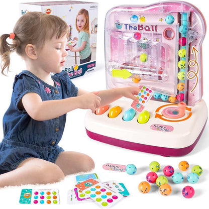 Rolling Track Ball Puzzle Toys With Sound & Light, Motion Control, Auto Start Stop, USB Battery Powered for Ages 3+