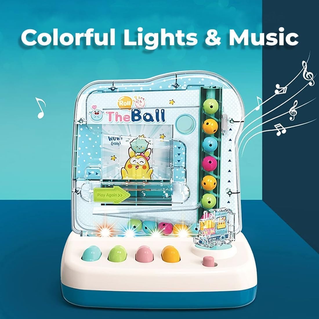 Rolling Track Ball Puzzle Toys With Sound & Light, Motion Control, Auto Start Stop, USB Battery Powered for Ages 3+