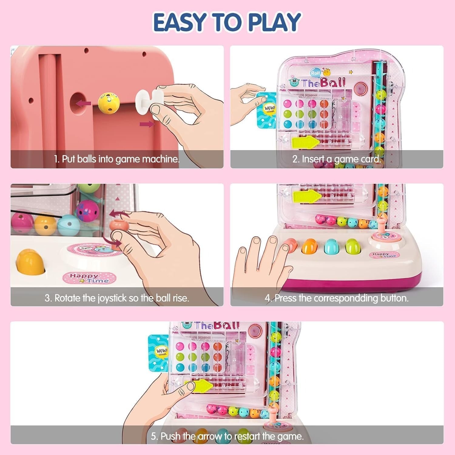 Rolling Track Ball Puzzle Toys With Sound & Light, Motion Control, Auto Start Stop, USB Battery Powered for Ages 3+