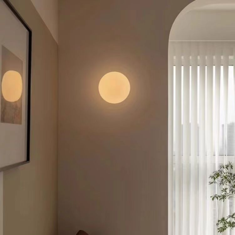 Round Frosted Glass Globe Modern Wall Light