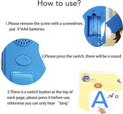 Russian Electronic Sound Book with Interactive Learning Toy for Kids, Voice Reading & Storytelling Function, Safe for Ages 3+