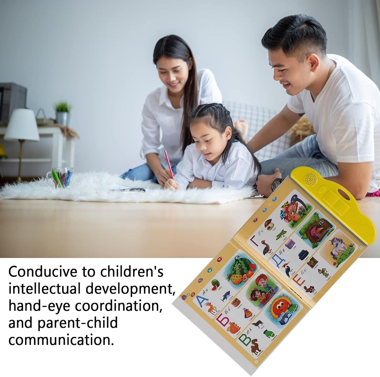 Russian Electronic Sound Book with Interactive Learning Toy for Kids, Voice Reading & Storytelling Function, Safe for Ages 3+