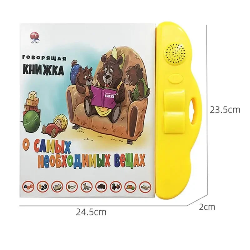Russian Electronic Sound Book with Interactive Learning Toy for Kids, Voice Reading & Storytelling Function, Safe for Ages 3+