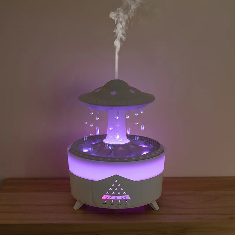 Mini Raindrop Aroma Humidifier Usb Remote Diffuser, 350Ml