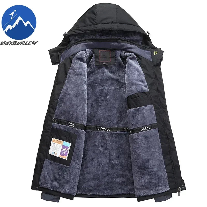 Winter Windproof Waterproof Men'S Hooded Jacket Plus Size