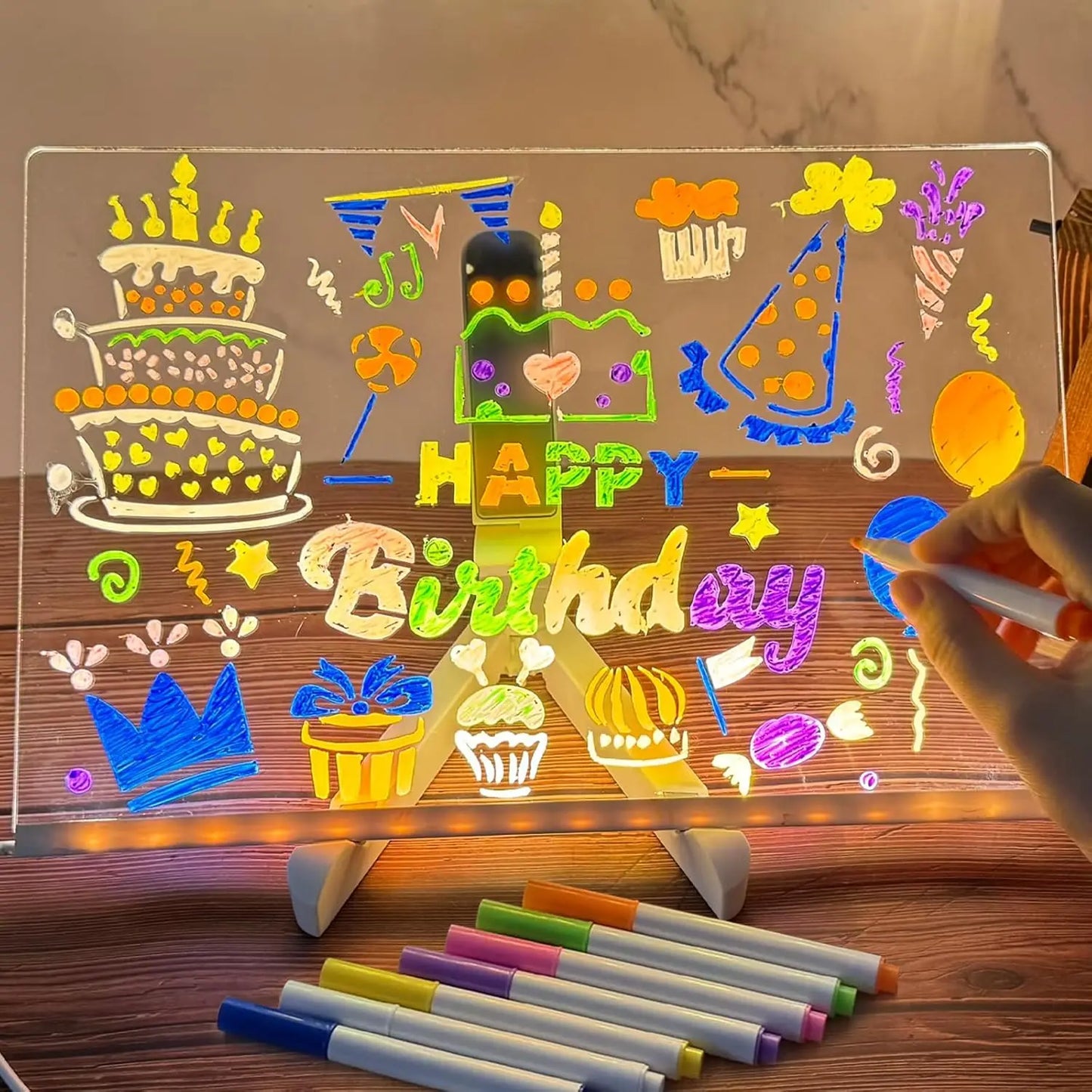 Colorful Led Message Board With Acrylic Drawing Surface