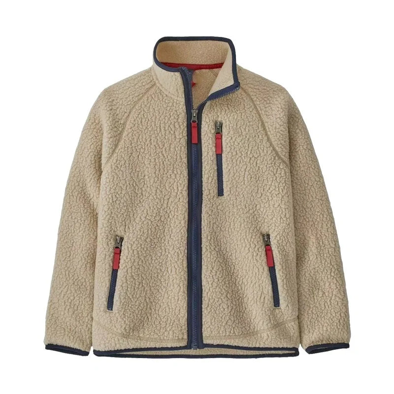 Unisex Fleece Jacket Zipper Collar Outdoor Winter Sport