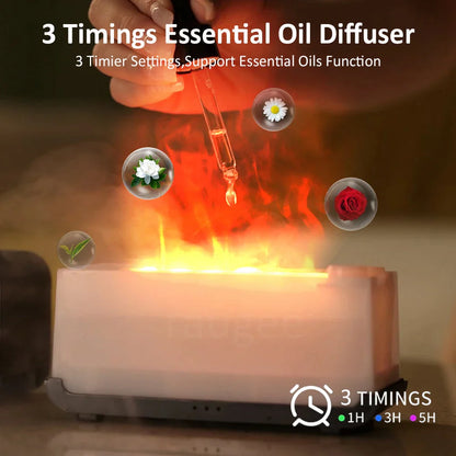 Flame Aroma Diffuser Led Light Timer Auto-