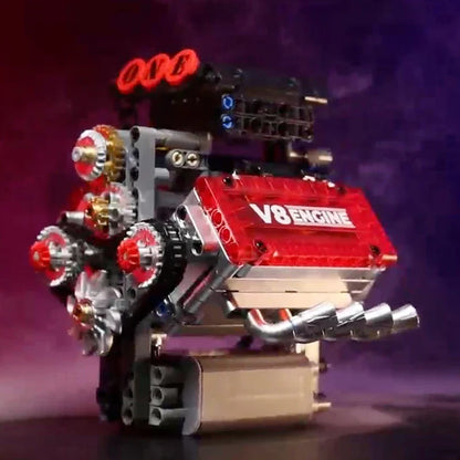 V8 Engine Motorized Building Blocks Model Toy