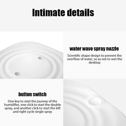 Usb Air Humidifier With Dual Spray And 2000Ml Capacity