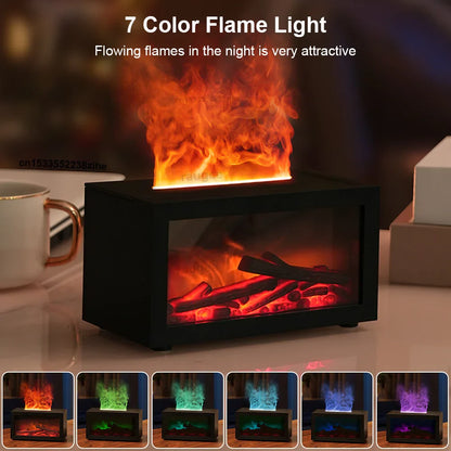 Fireplace Aroma Diffuser Humidifier With Simulated Flame Effect