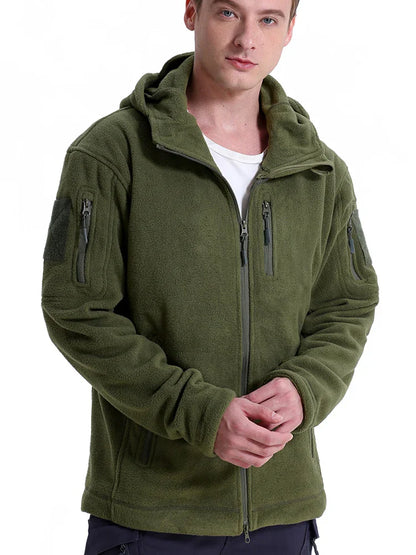 Men'S Tactical Fleece Jacket With Multi Pockets