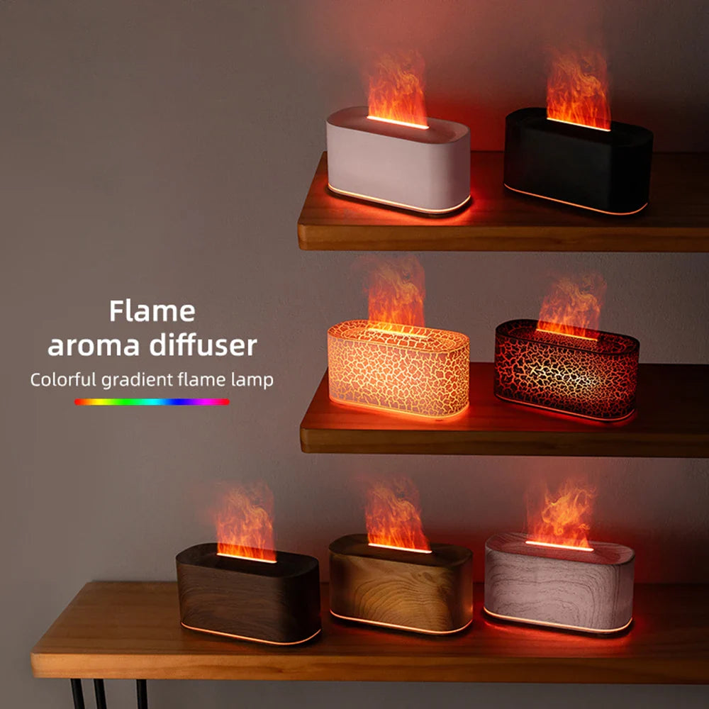 Flame Effect Aromatherapy Diffuser & Cool Mist Humidifier
