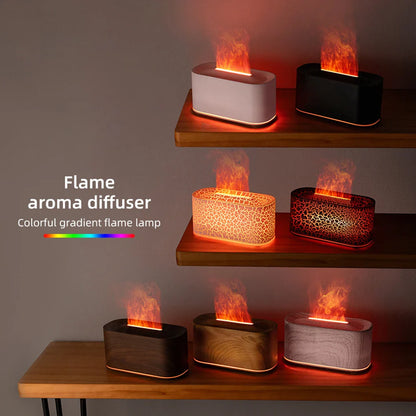 Flame Effect Aromatherapy Diffuser & Cool Mist Humidifier
