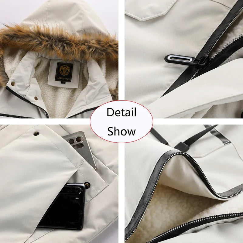 Men'S Winter Fleece Hiking Jacket With Hood