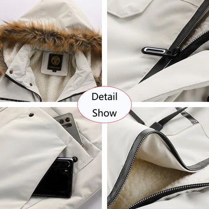 Men'S Winter Fleece Hiking Jacket With Hood