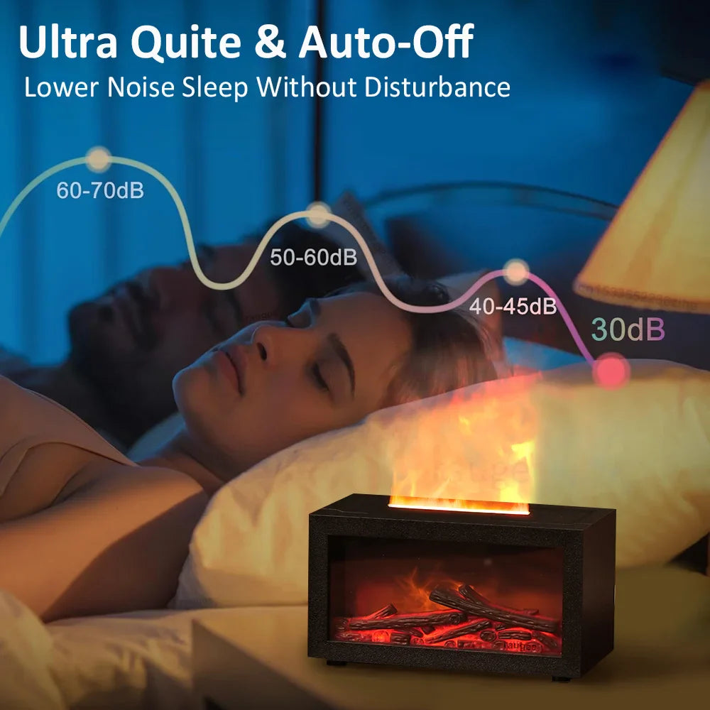 Fireplace Aroma Diffuser Humidifier With Simulated Flame Effect