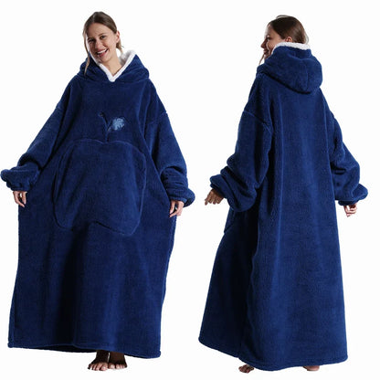 Oversized Wearable Blanket With Hood, Cozy Winter Comfort