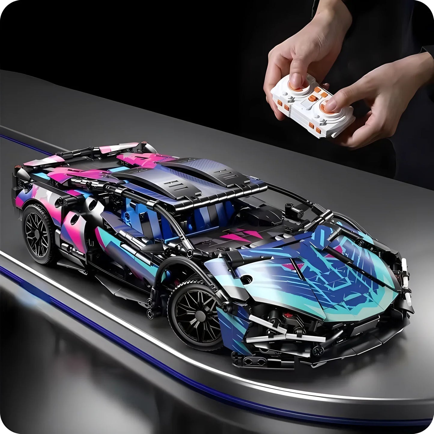 1:14 Remote-Control Roadster Building Blocks Toy For Kids