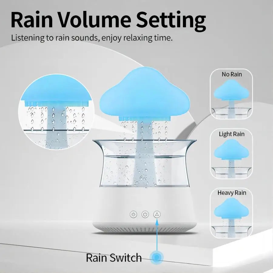 Ultrasonic Aromatherapy Humidifier With Night Light & Rain Sounds