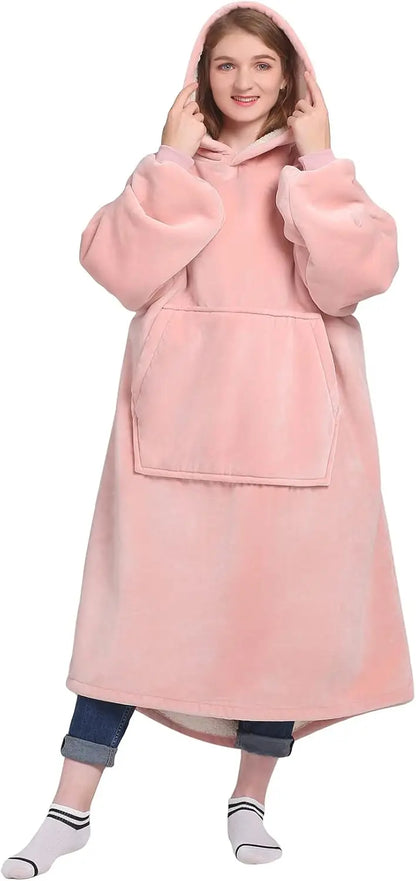 Oversized Wearable Blanket Hoodie With Hood And Pockets