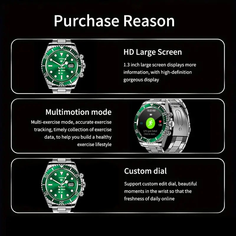 Luxury Waterproof Smartwatch For Men With Call Feature