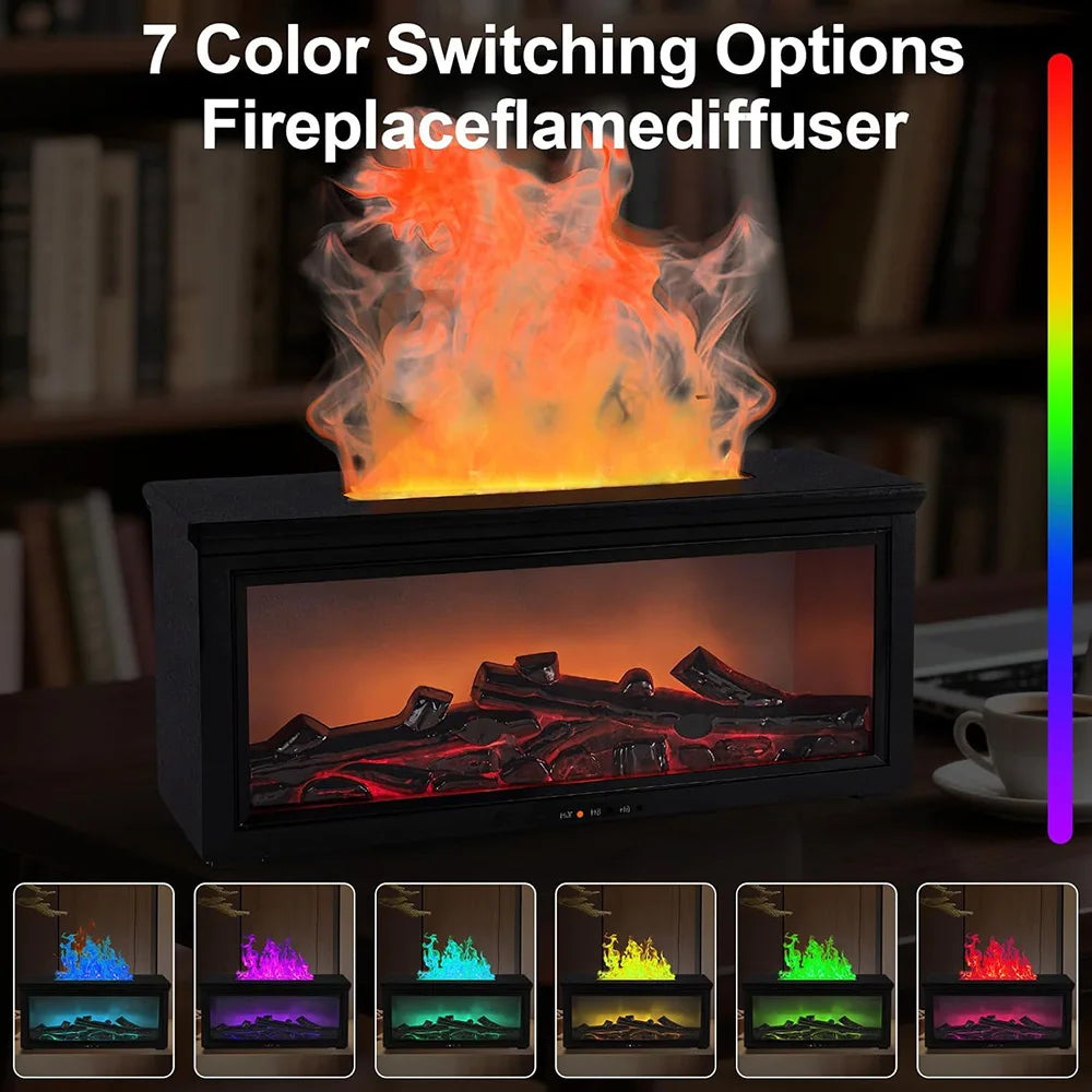 Aromatherapy Fireplace Flame Diffuser With Remote Control