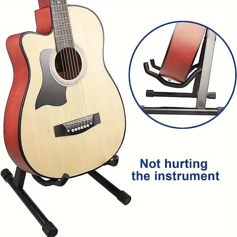 Foldable Metal Guitar Stand For Acoustic And Electric Guitars