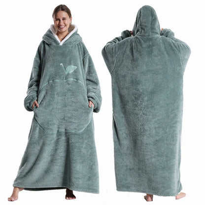 Oversized Wearable Blanket With Hood, Cozy Winter Comfort