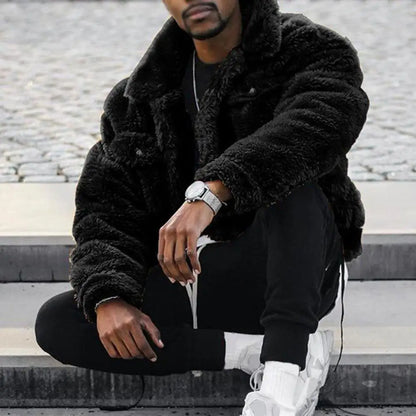 Cozy Men'S Fuzzy Winter Hip-Hop Jacket